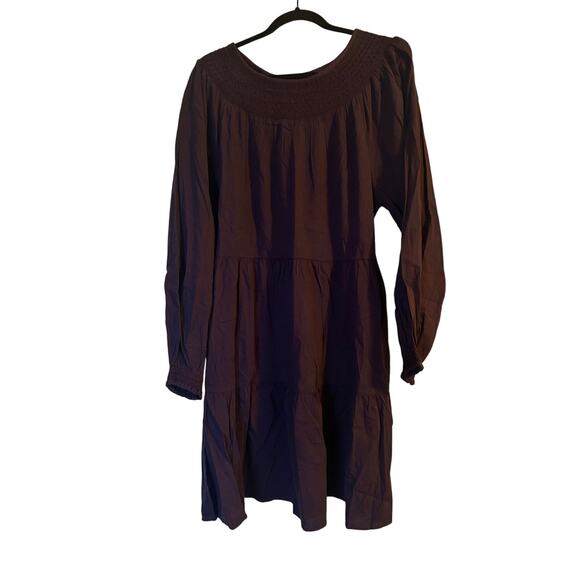 NWT Old Navy Purple Tiered Dress Smocking Long Sleeve Pullover Size Medium Tall - Picture 1 of 6